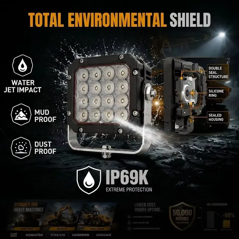 Heavy Equipment Mining - High Lumen Vibration Flood Light for